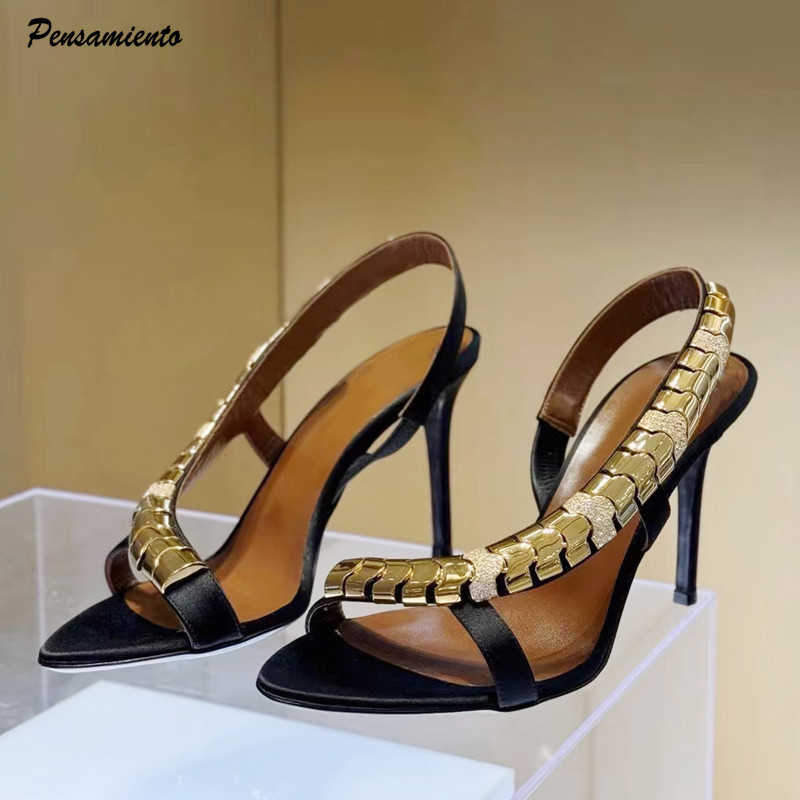 Women Shoes Formal - Sandali da donna gladiatore in raso
