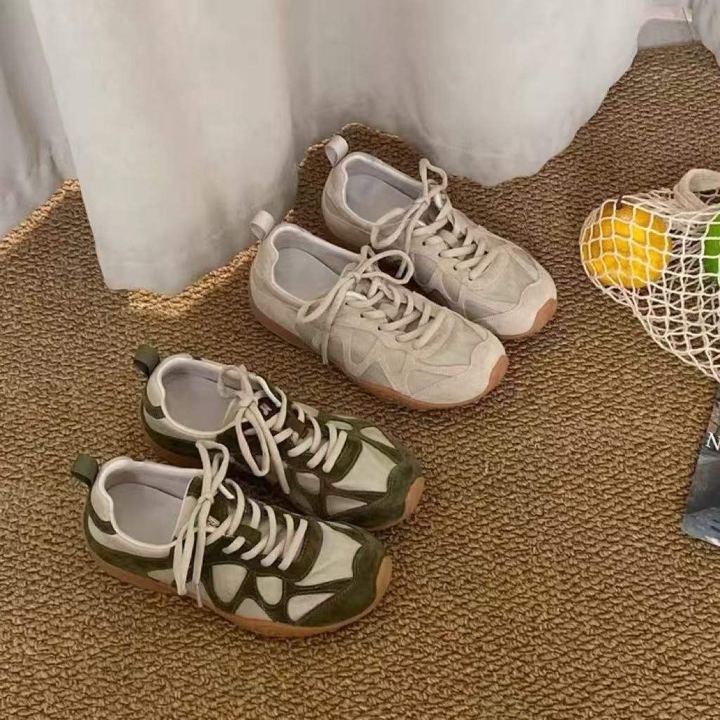 Women Shoes Sneakers - Sneakers vintage patchwork con lacci per