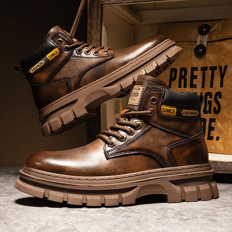 Suede Ankle Boot - Stivaletti con plateau da uomo vintage