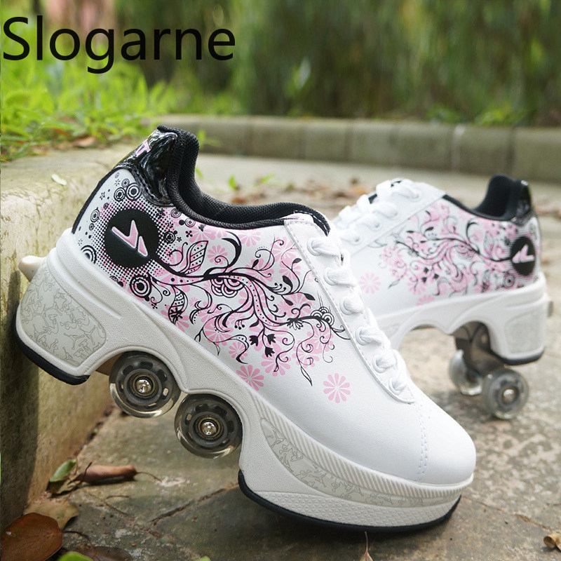 Women Shoes Sneakers - Donne 4 Ruote Deformazione Pattini A