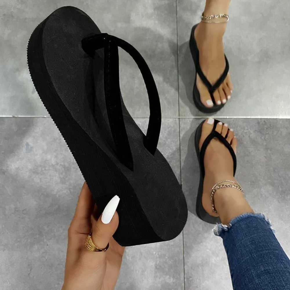 Women Shoes Wedges - Ciabatte Estive da Donna con Zeppa,