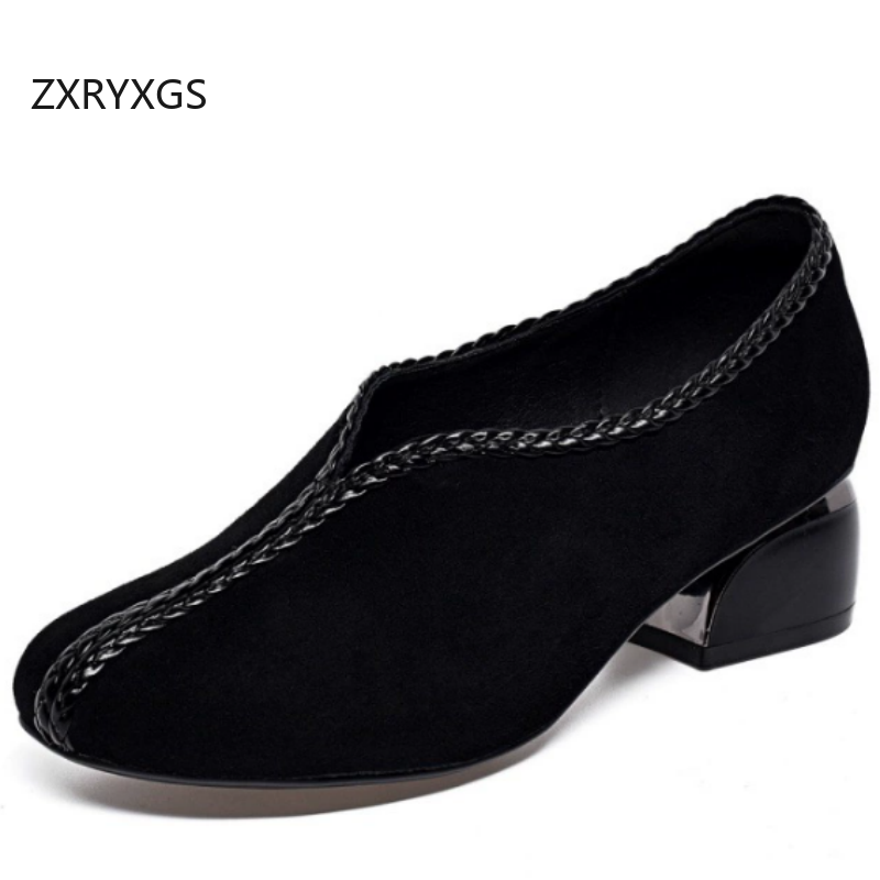Women Shoes Size 4 In Cm - ZXRYXGS Scarpe Nere in Pelle di
