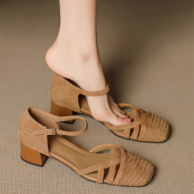 Sandali con tacco alto in tess - Square Toe Mule recensione e prezzo