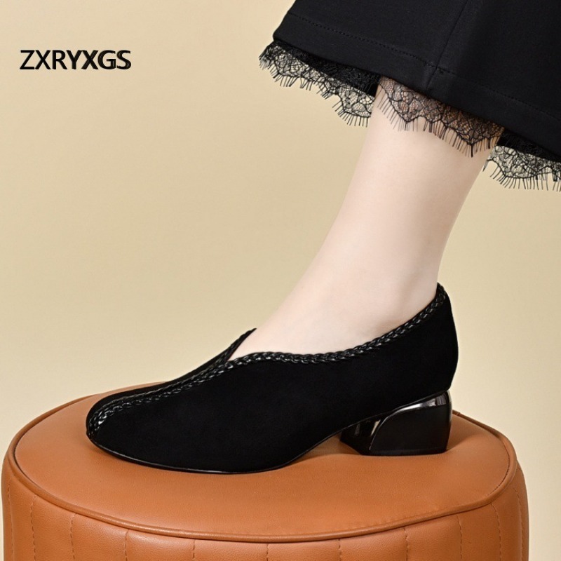 ZXRYXGS Scarpe Nere in Pelle d - Women Shoes Size 4 In Cm recensione e prezzo