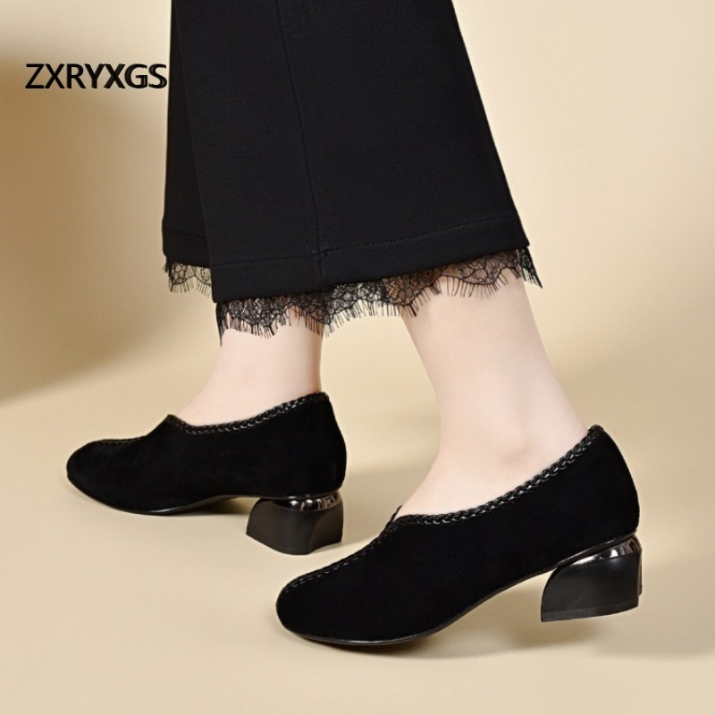 ZXRYXGS Scarpe Nere in Pelle d - Women Shoes Size 4 In Cm recensione e prezzo