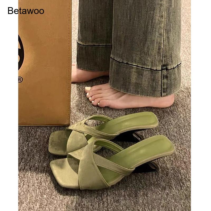 Sandali da donna con tacco a b - Square Toe Mule recensione e prezzo
